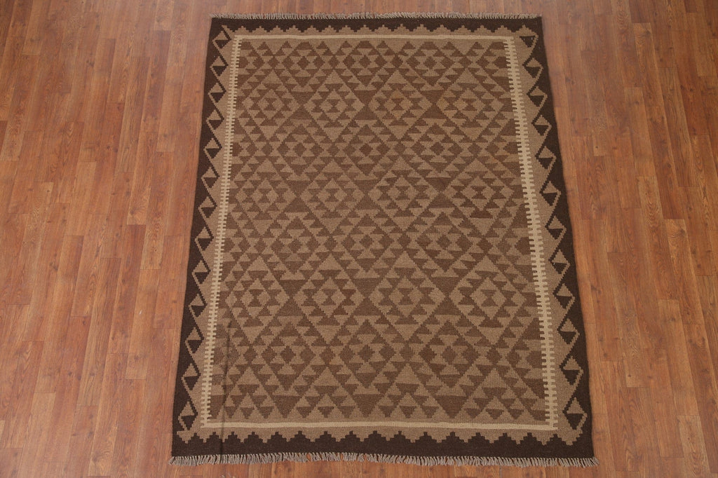 Reversible Wool Kilim Oriental Area Rug 5x7