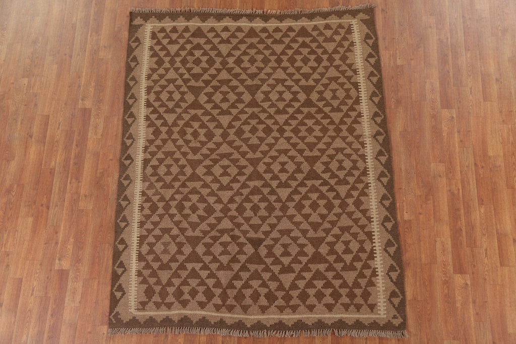 Reversible Wool Kilim Oriental Area Rug 5x7