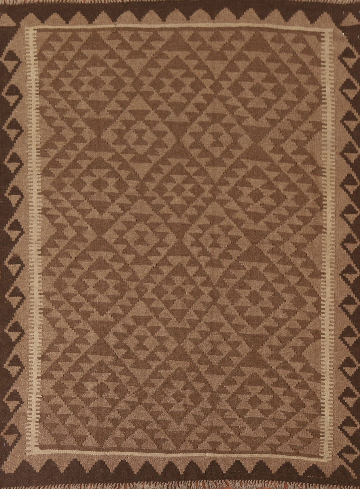 Geometric Brown Kilim Oriental Area Rug 5x6