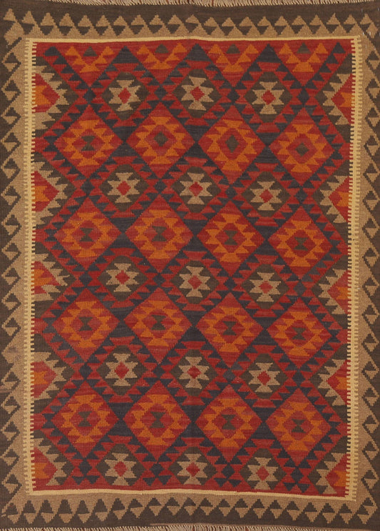 Reversible Wool Kilim Oriental Area Rug 5x6