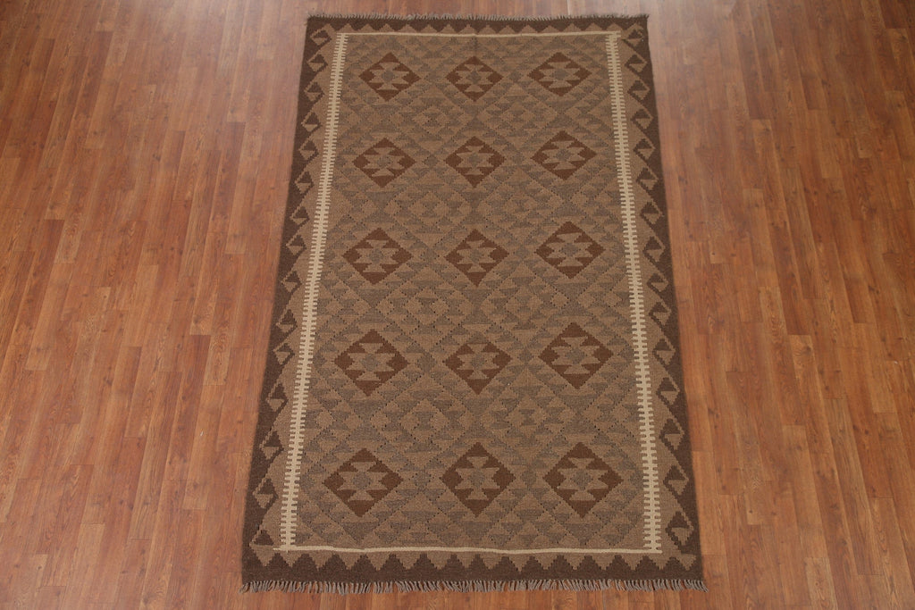 Kilim Reversible Wool Area Rug 5x8