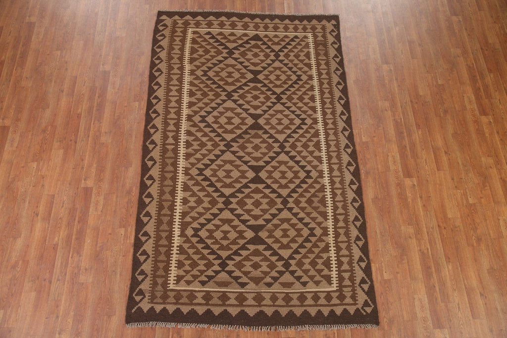 Reversible Wool Kilim Oriental Area Rug 5x8