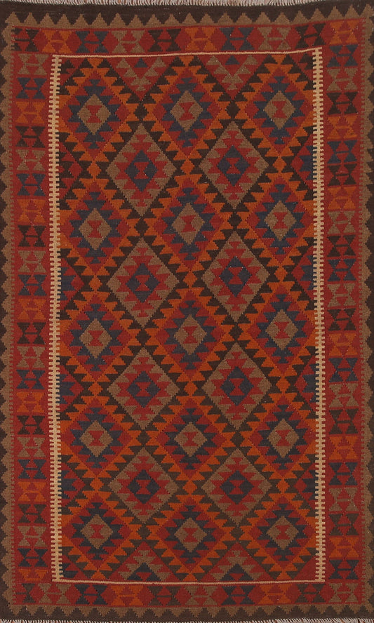 Geometric Wool Kilim Oriental Area Rug 5x8