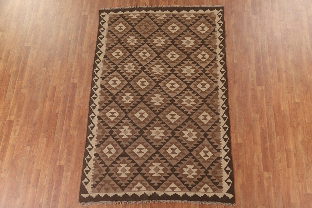 Reversible Wool Kilim Oriental Area Rug 5x8