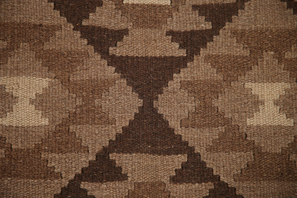 Brown Wool Kilim Oriental Area Rug 5x8