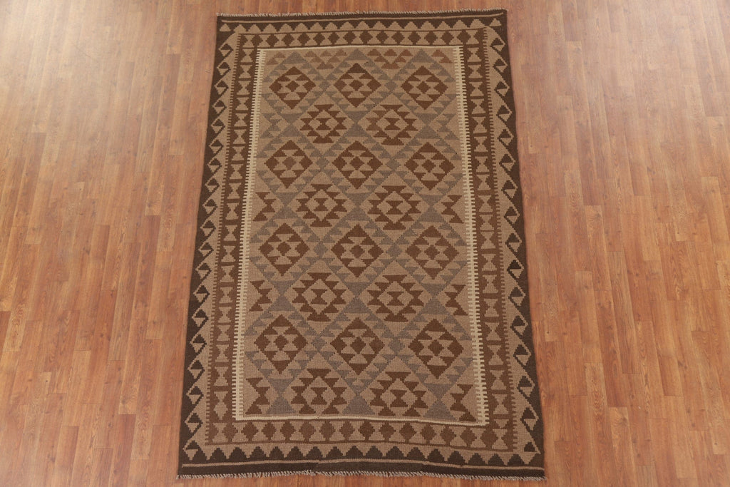 Brown Kilim Oriental Area Rug 5x8