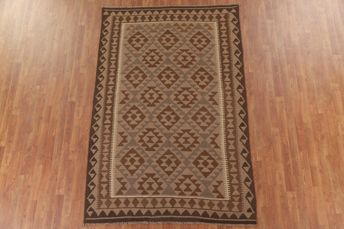 Brown Kilim Oriental Area Rug 5x8