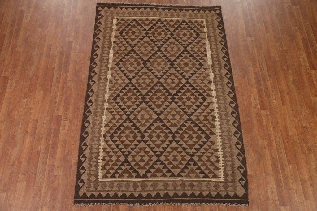 Kilim Reversible Wool Area Rug 5x8