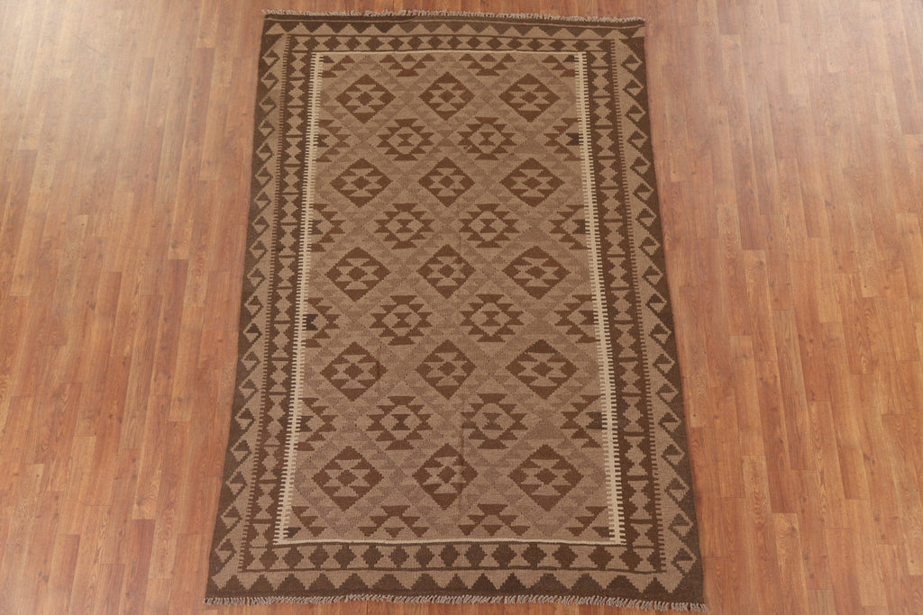 Reversible Wool Kilim Oriental Area Rug 5x8