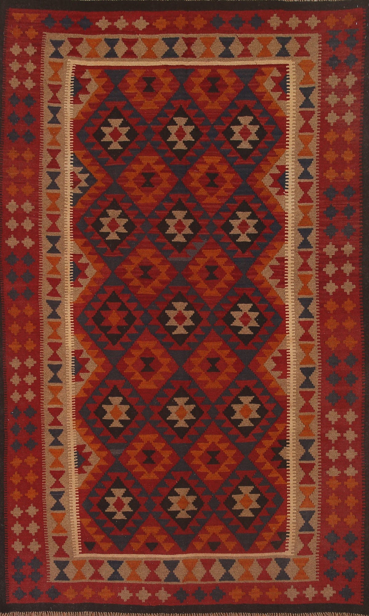 Geometric Kilim Reversible Area Rug 7x10