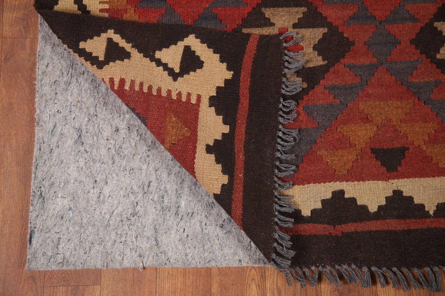 Geometric Kilim Reversible Wool Area Rug 7x10