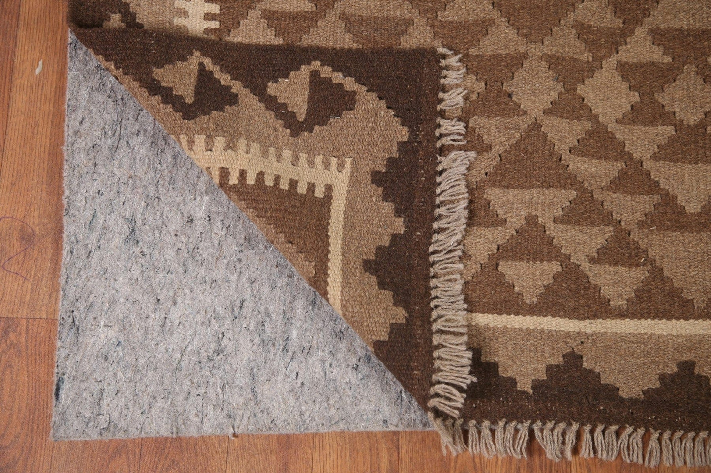 Brown Wool Kilim Oriental Area Rug 7x10