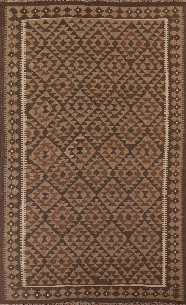 Geometric Kilim Reversible Wool Area Rug 6x10