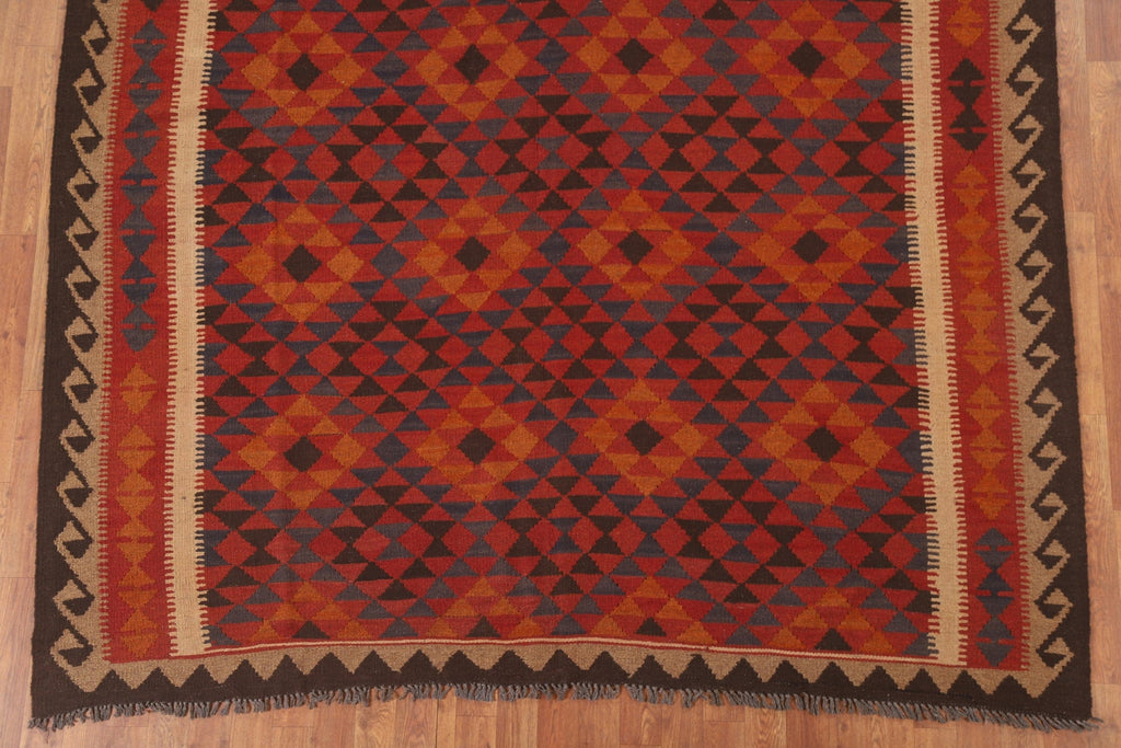 Reversible Wool Kilim Oriental Area Rug 7x9