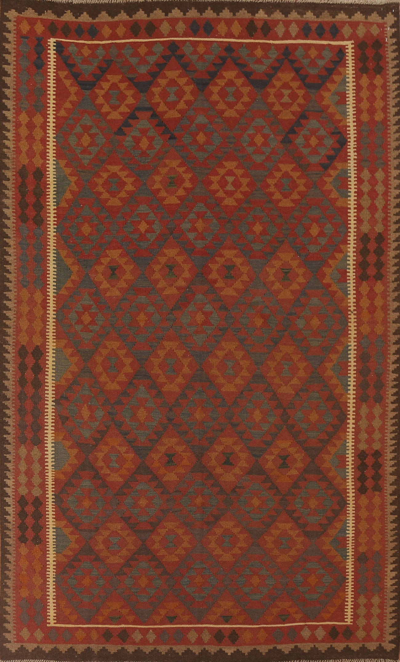 Reversible Wool Kilim Oriental Area Rug 7x10