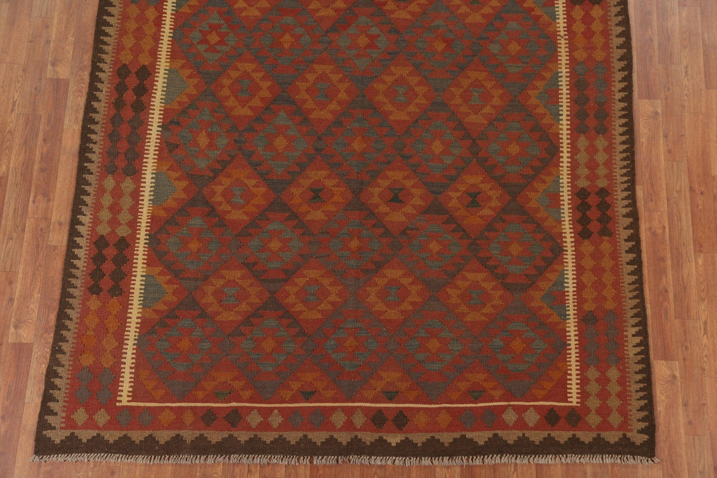 Reversible Wool Kilim Oriental Area Rug 7x10