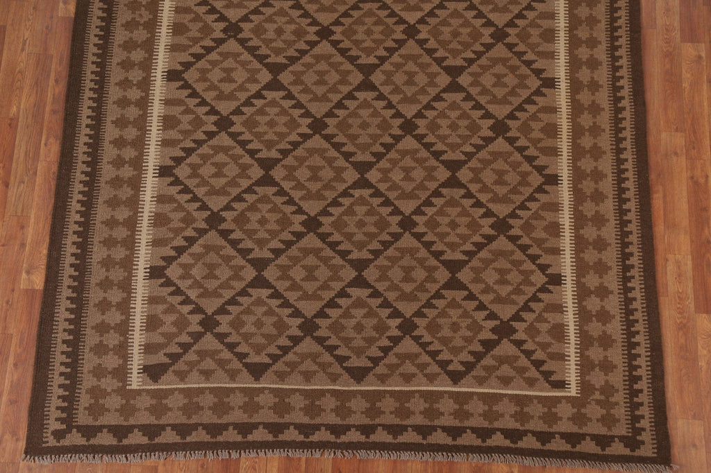 Brown Kilim Oriental Area Rug 7x10