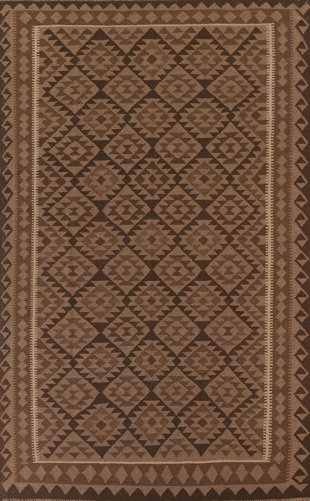 Kilim Brown Geometric Area Rug 6x10