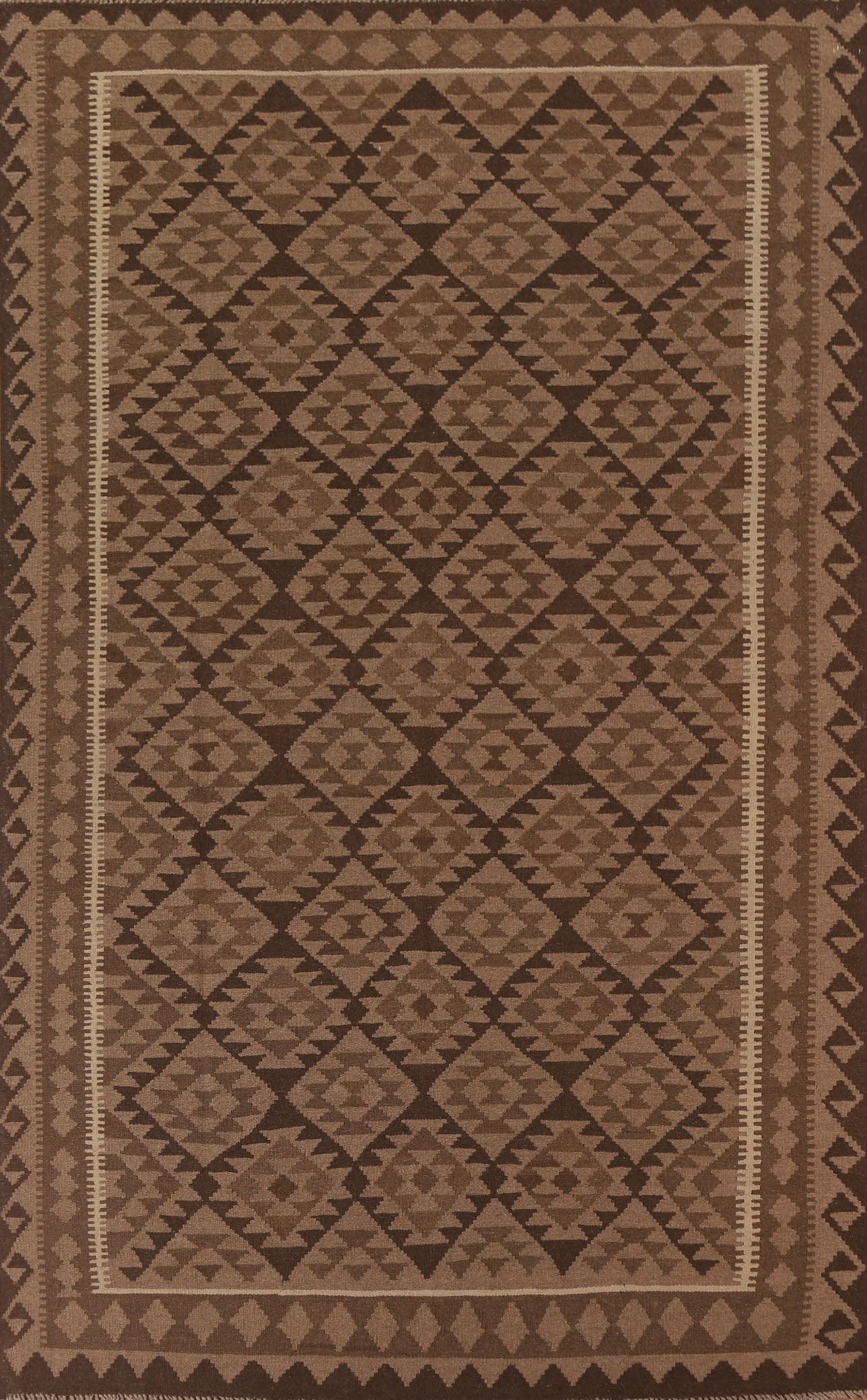 Kilim Brown Geometric Area Rug 6x10