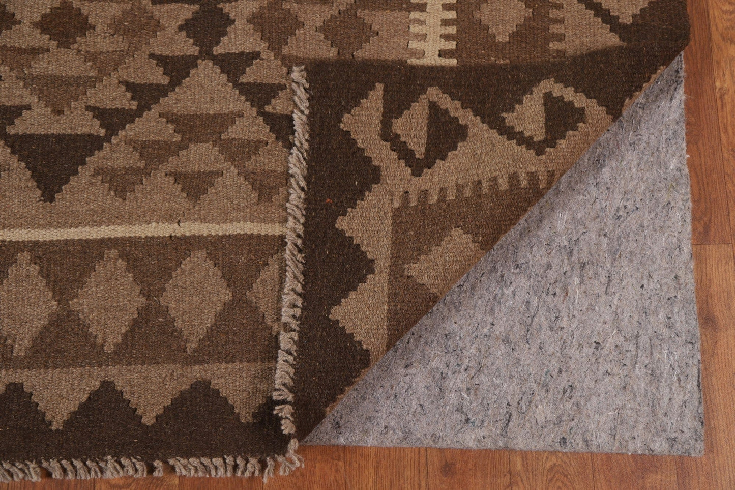 Kilim Brown Geometric Area Rug 6x10