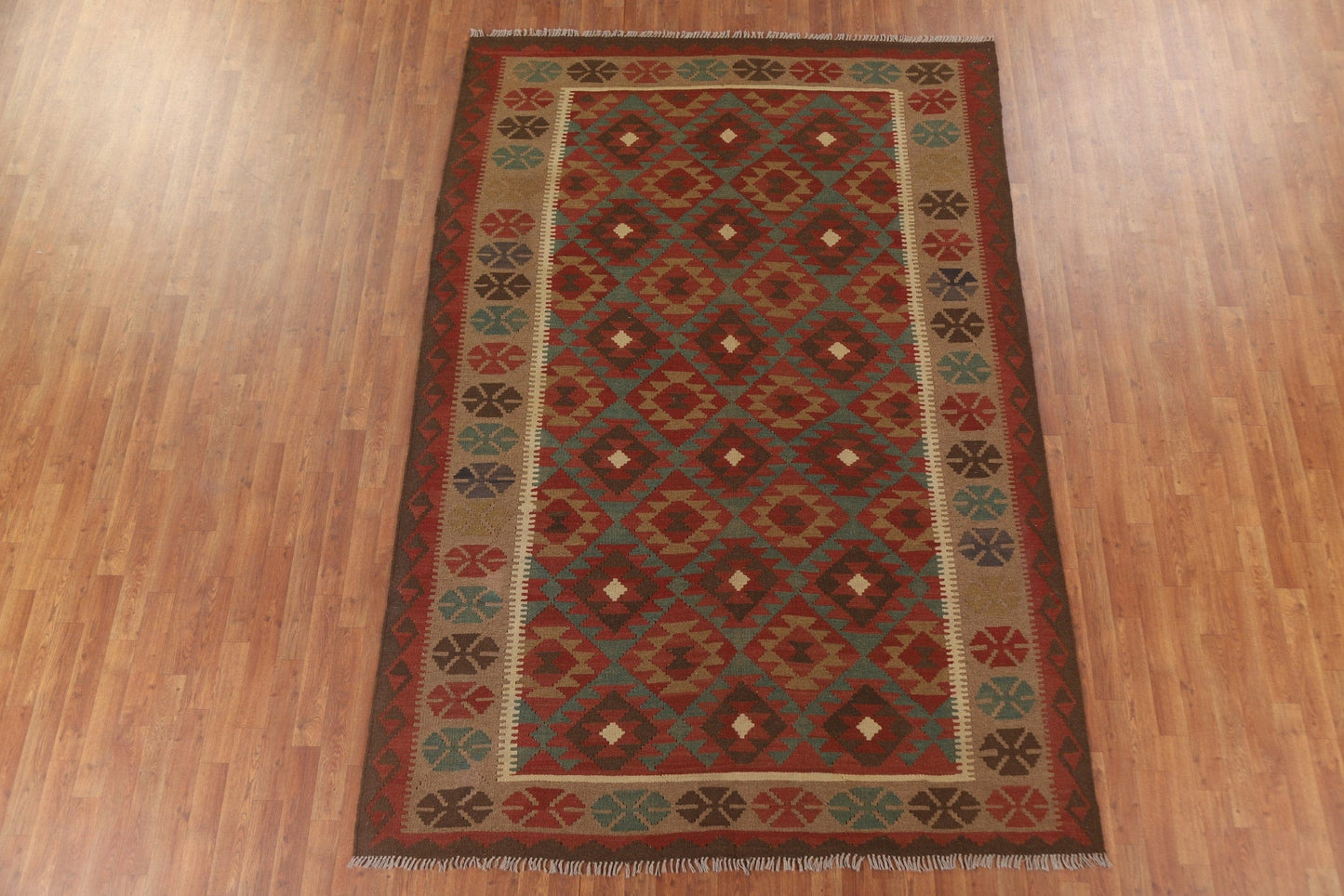 Reversible Wool Kilim Area Rug 7x10