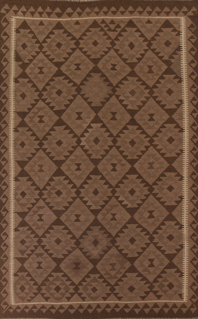 Brown Kilim Oriental Area Rug 7x10