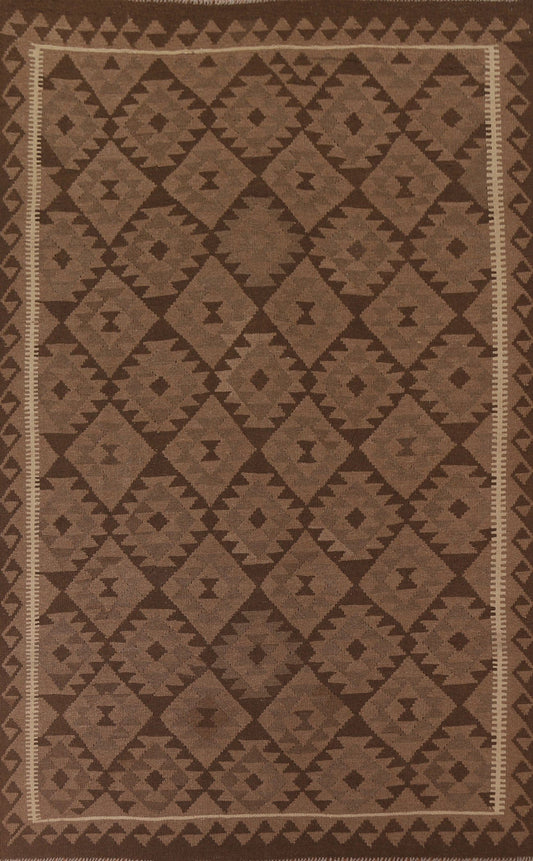 Brown Kilim Oriental Area Rug 7x10