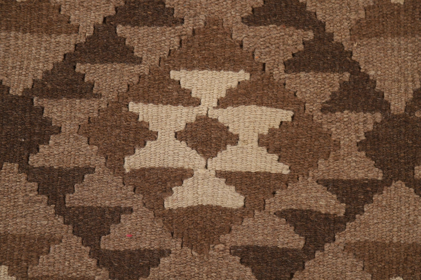 Brown Kilim Reversible Wool Area Rug 7x10