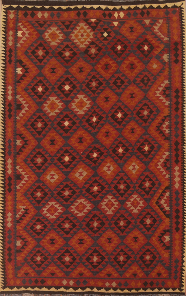 Reversible Wool Kilim Oriental Area Rug 7x9