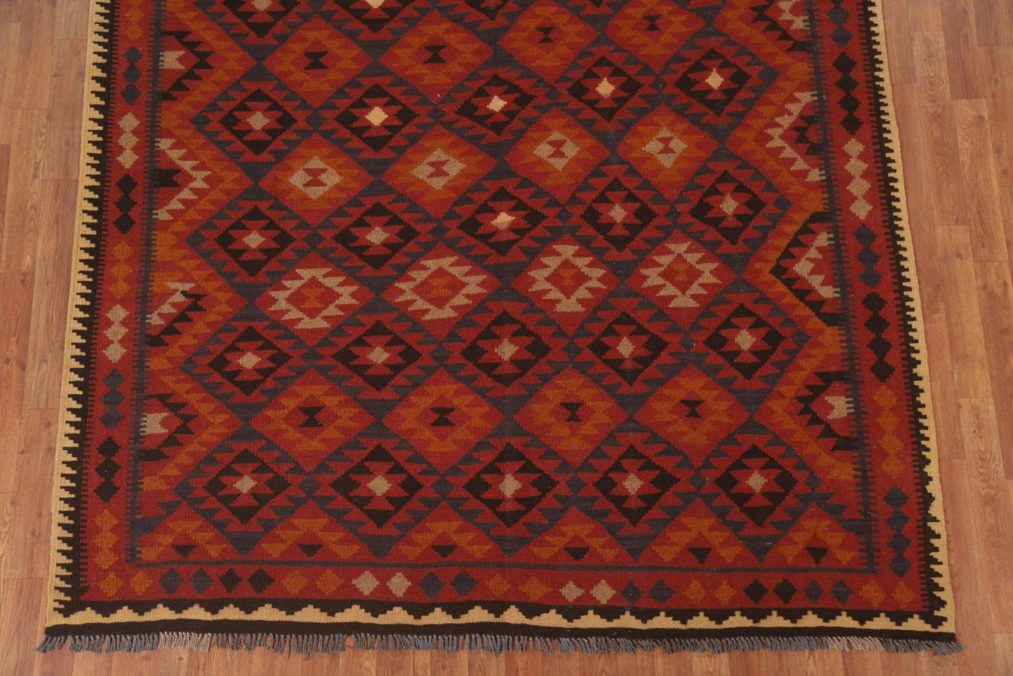 Reversible Wool Kilim Oriental Area Rug 7x9