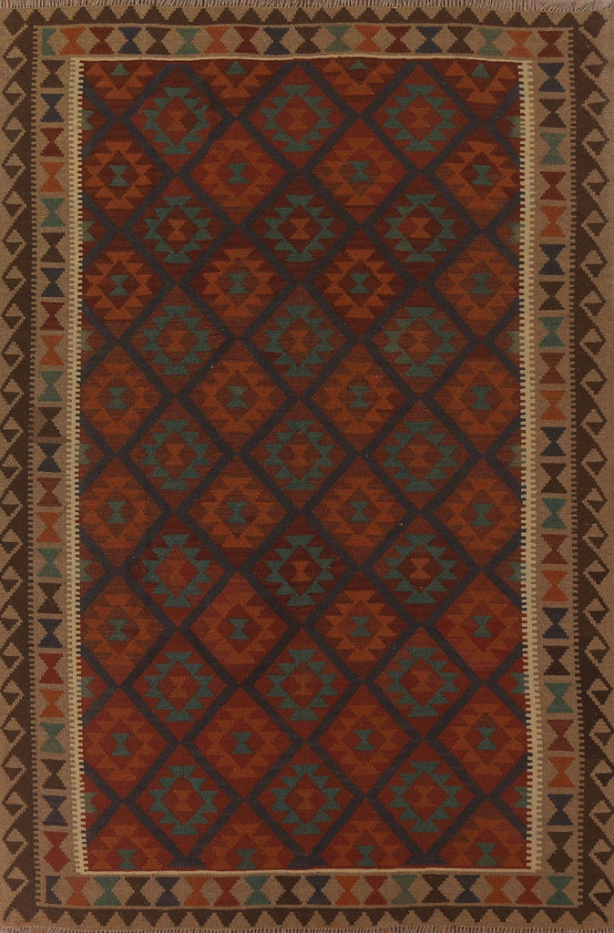 Multicolor Kilim Reversible Wool Area Rug 7x9