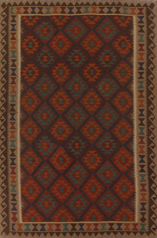 Multicolor Kilim Reversible Wool Area Rug 7x9