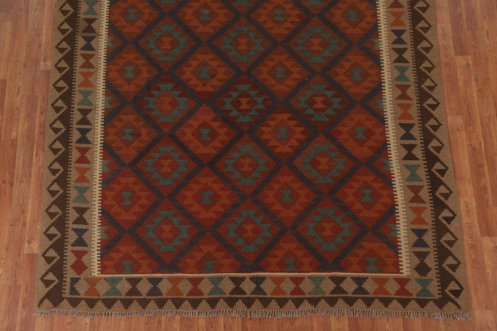 Multicolor Kilim Reversible Wool Area Rug 7x9