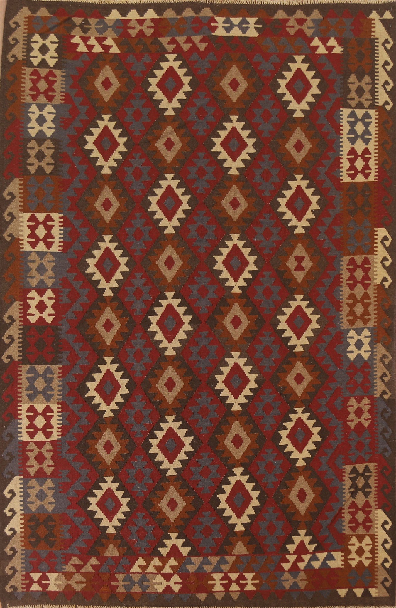 Multicolor Kilim Oriental Area Rug 7x9