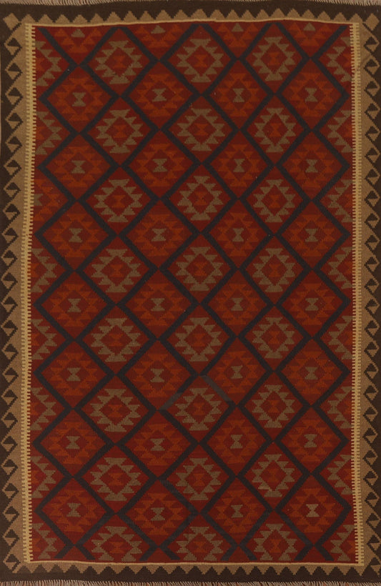 Multicolor Kilim Reversible Wool Area Rug 7x9