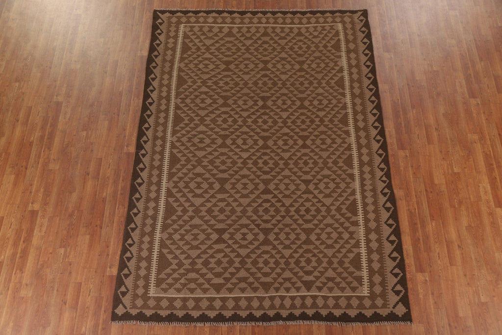 Reversible Wool Kilim Oriental Area Rug 7x9