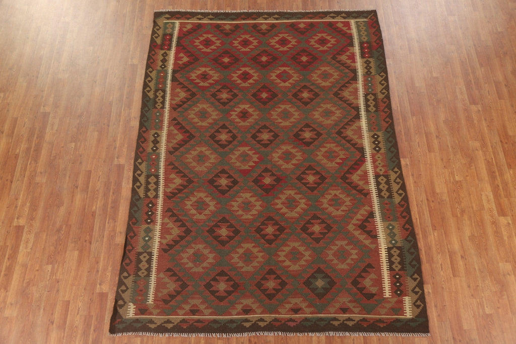 Reversible Wool Kilim Oriental Area Rug 7x9