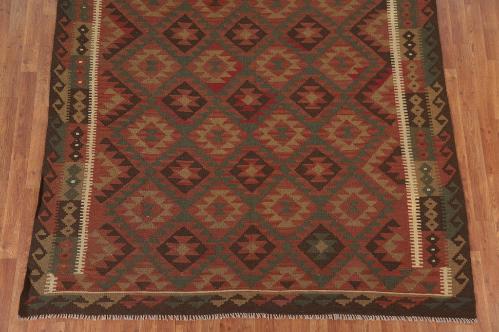 Reversible Wool Kilim Oriental Area Rug 7x9