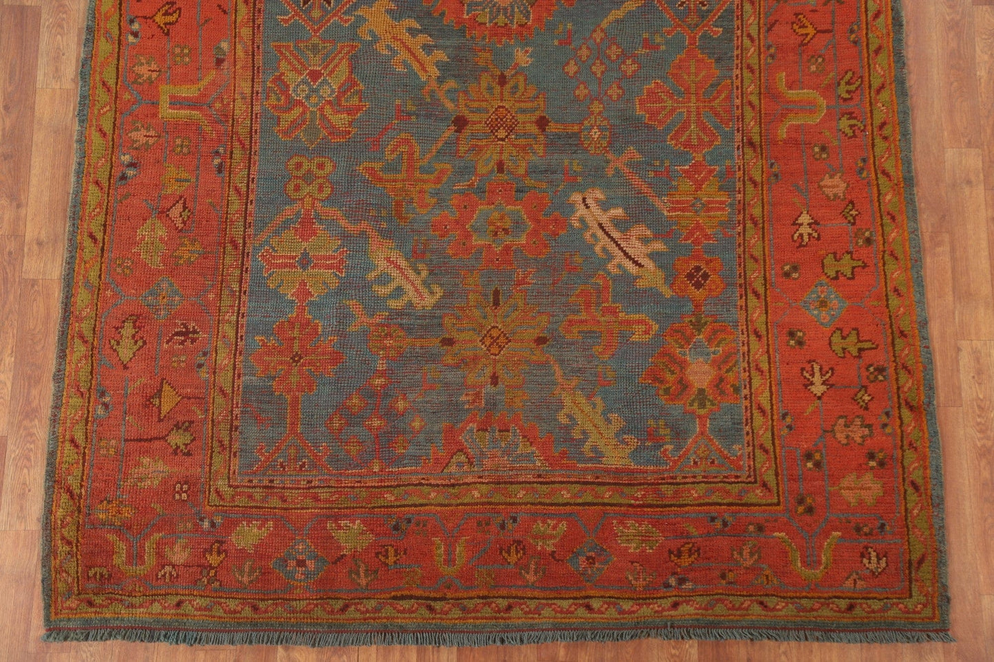 Pre-1900 Antique Vegetable Dye Oushak Square Area Rug 6x6