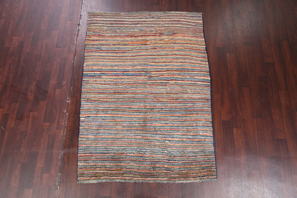 Striped Gabbeh Persian Area Rug 5x7