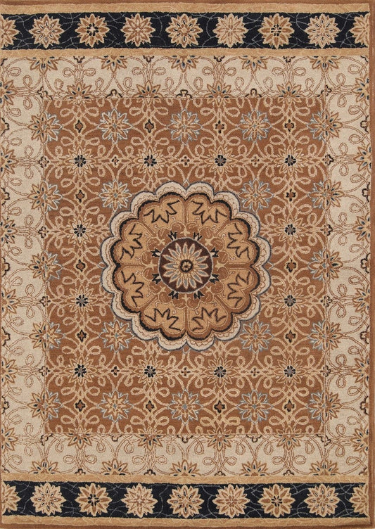 Brown Kashan Oriental Area Rug 7x10