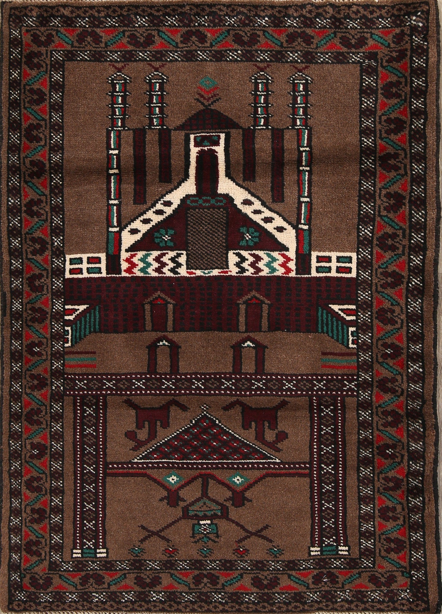 3x4 Balouch Turkoman Persian Area Rug