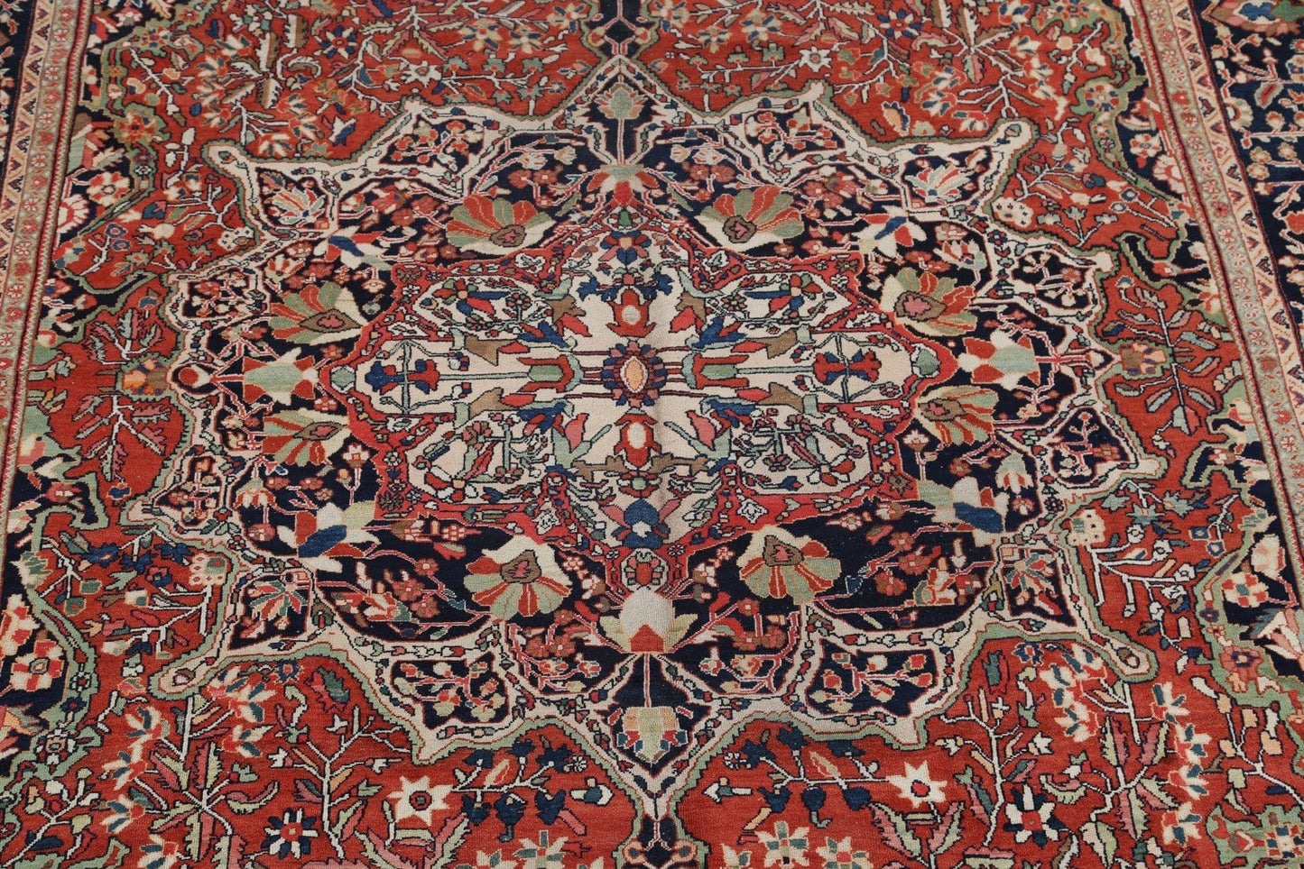 Pre-1900 Antique 10x14 Sarouk Persian Area Rug