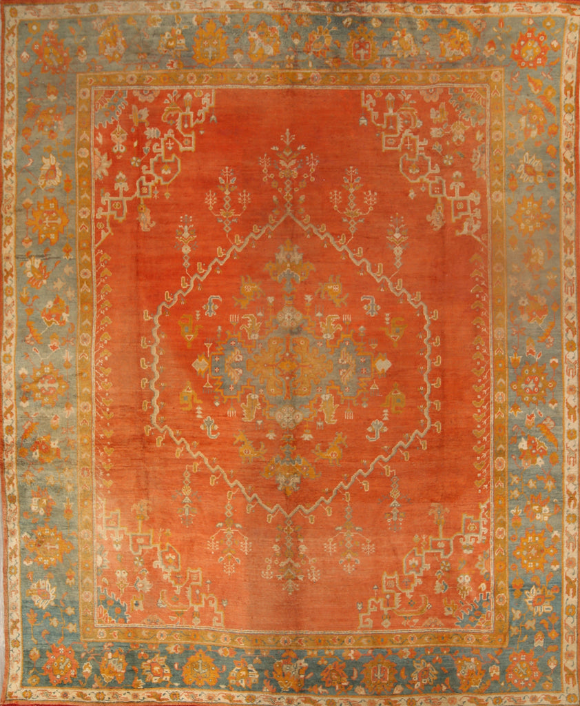 Pre-1900 Antique Vegetable Dye Oushak Persian Area Rug 11x14