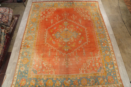 Pre-1900 Antique Vegetable Dye Oushak Persian Area Rug 11x14