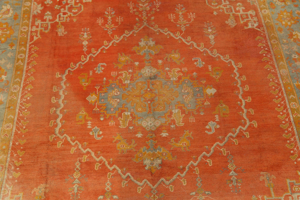 Pre-1900 Antique Vegetable Dye Oushak Persian Area Rug 11x14