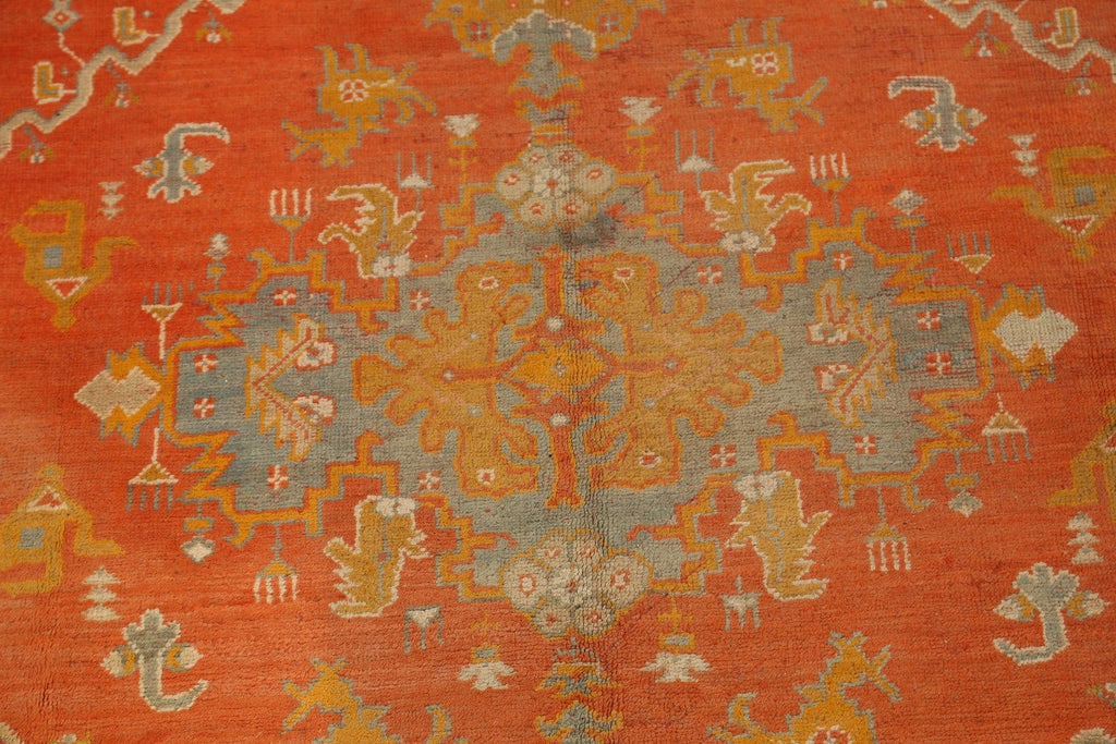 Pre-1900 Antique Vegetable Dye Oushak Persian Area Rug 11x14