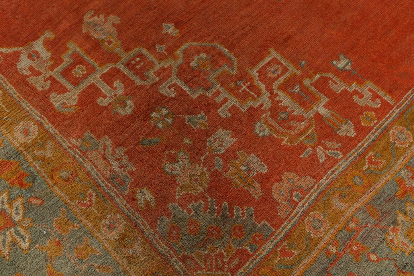 Pre-1900 Antique Vegetable Dye Oushak Persian Area Rug 11x14