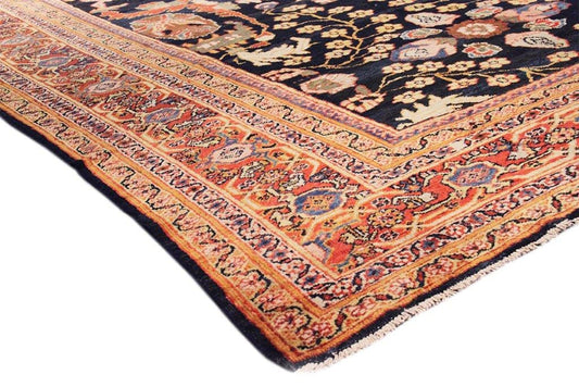 Antique Sultanabad Collection Navy Lamb's Wool Area Rug-12' 0" X 19' 0"