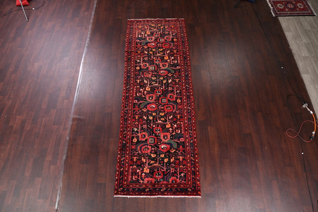 Geometric Hamedan Persian Runner Rug 4x10